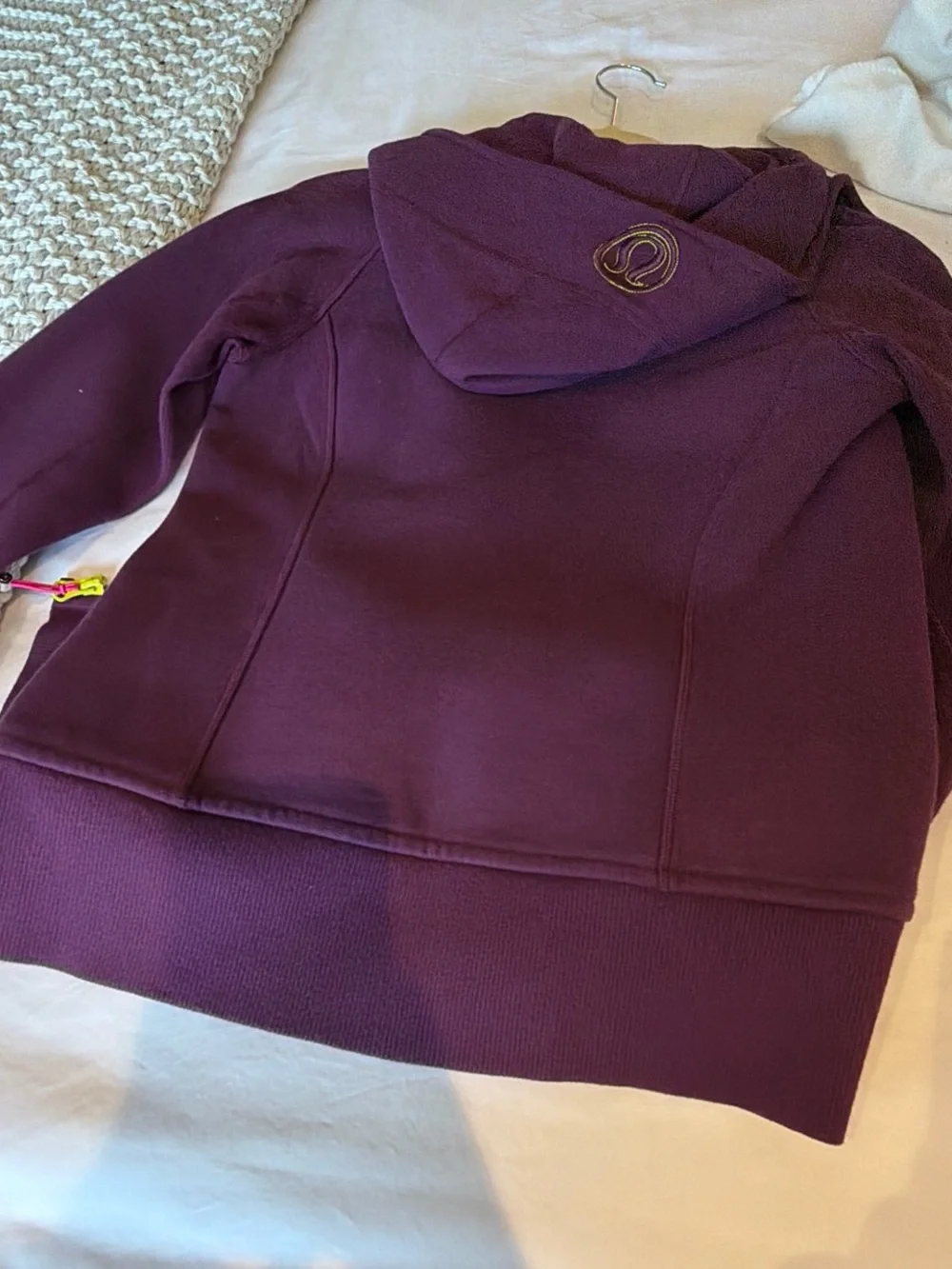 lululemon athletica Purple Zip Hoodie with Yellow Trim